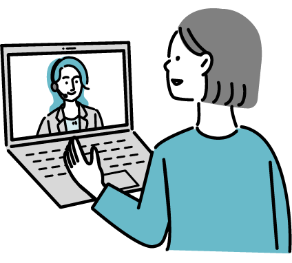 オンラインサポートを受ける女性